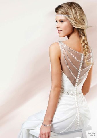 Brautkleid Berlin - Weißes Brautkleid mit transparenten Rücken von Weise